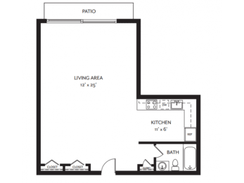 Taymil Andover Place Studio Floor Plan